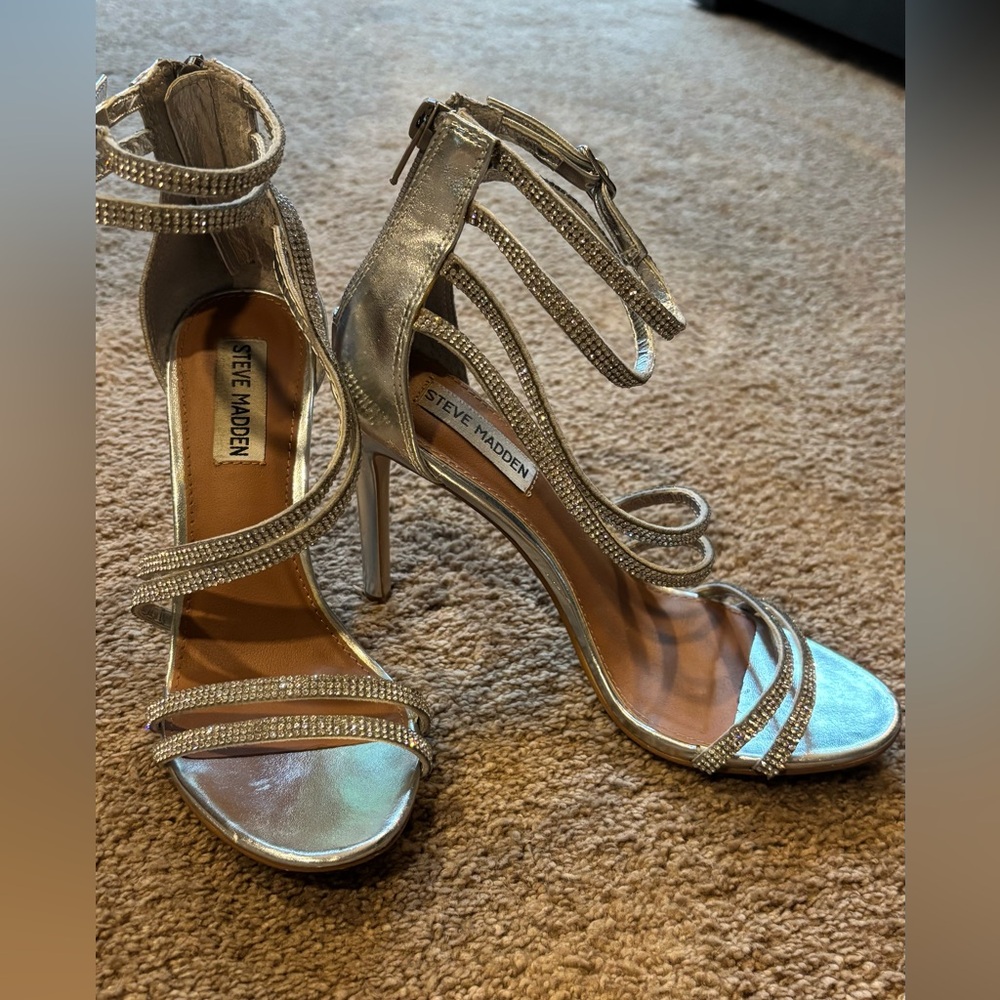 Steve Madden Metallic Strappy Heels